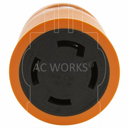 Ac Works Household Plug NEMA 5-15P to Generator 4 Prong L14-30R Two hots bridged AD515L1430